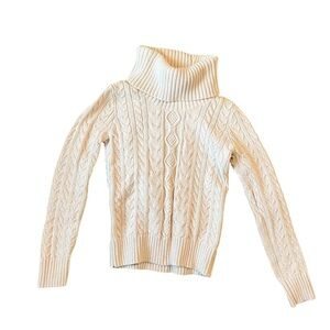 Jeanne Pierre Ribbed Turtleneck Sweater - Cream